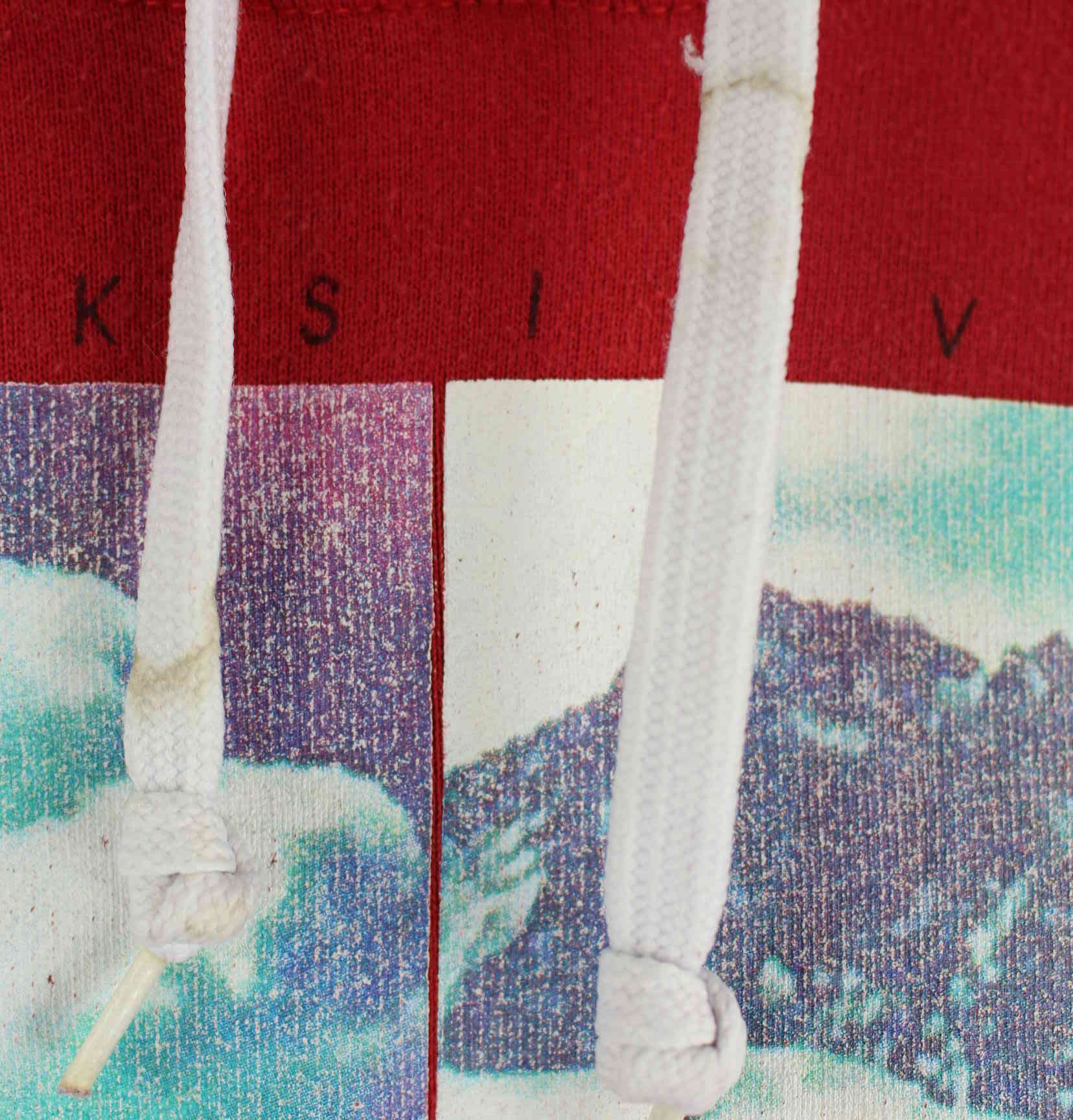 Quiksilver 90s Vintage Embroidered Print Hoodie Rot M (detail image 3)