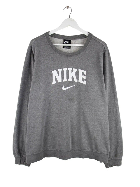 Nike Damen Big Logo Print Sweater Grau XXL