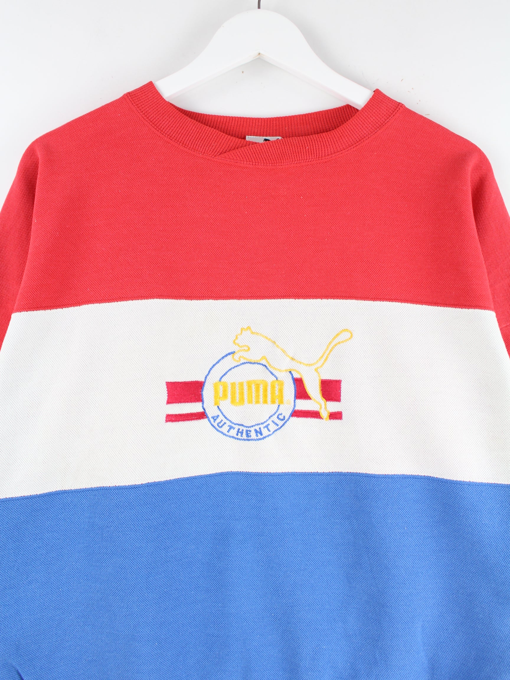 Puma Retro Puma Red White And Blue Sweatshirt Puma 80s Vintage Embroidered  Sweater Mehrfarbig S – Peeces