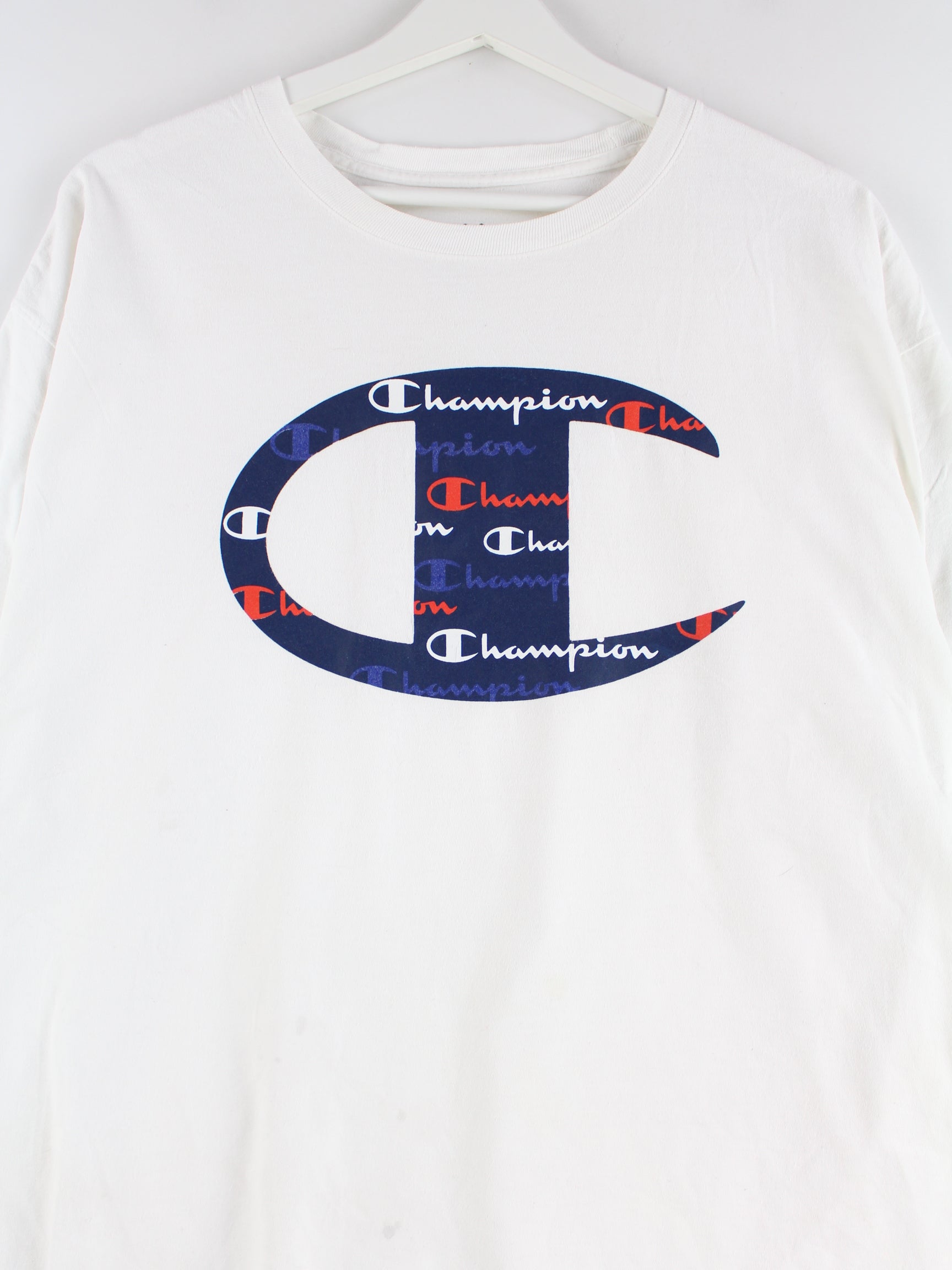 Champion Big Logo Print T Shirt White XL Peeces