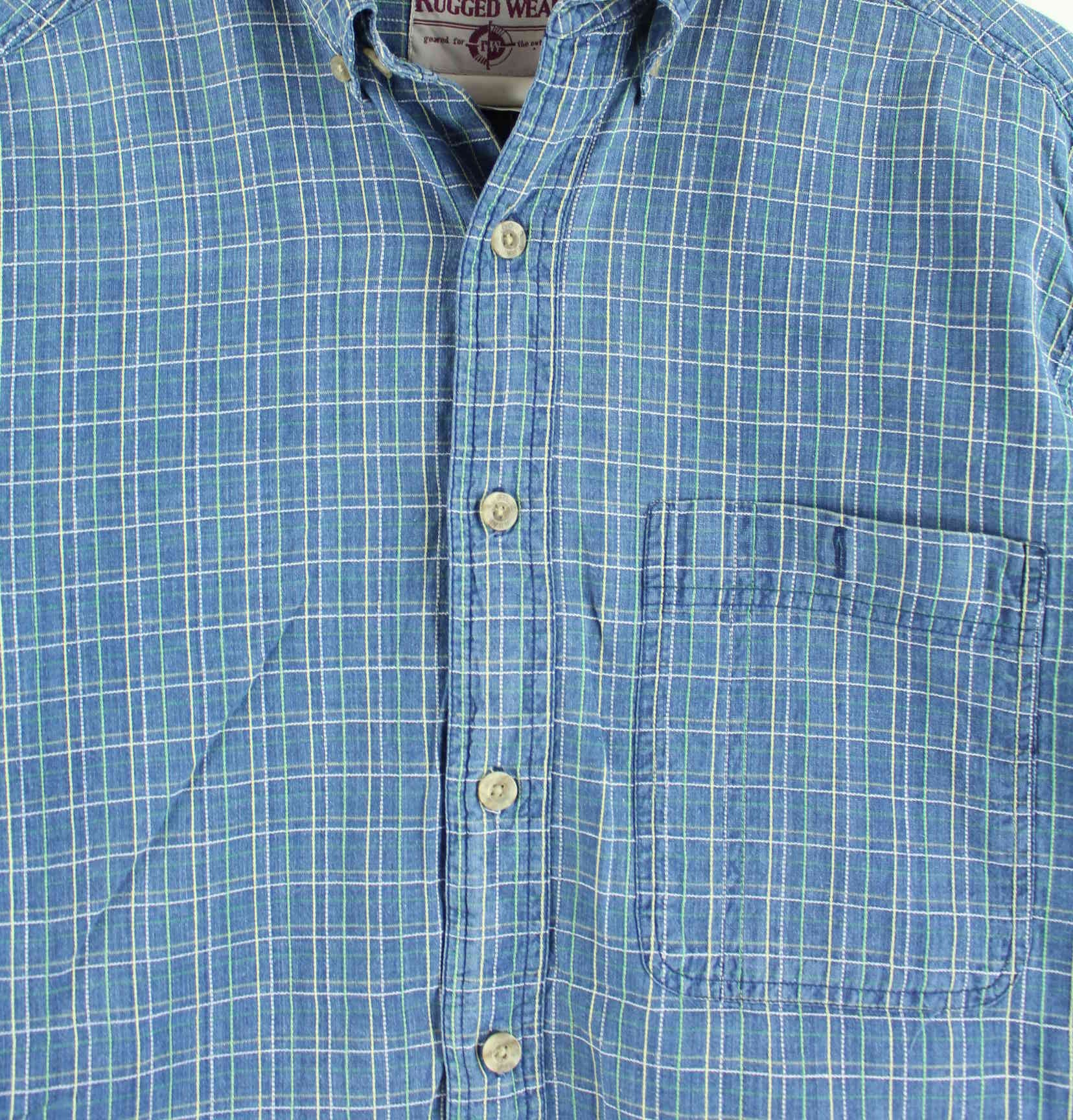 Wrangler 90s Vintage Rugged Wear Hemd Blau L (detail image 1)