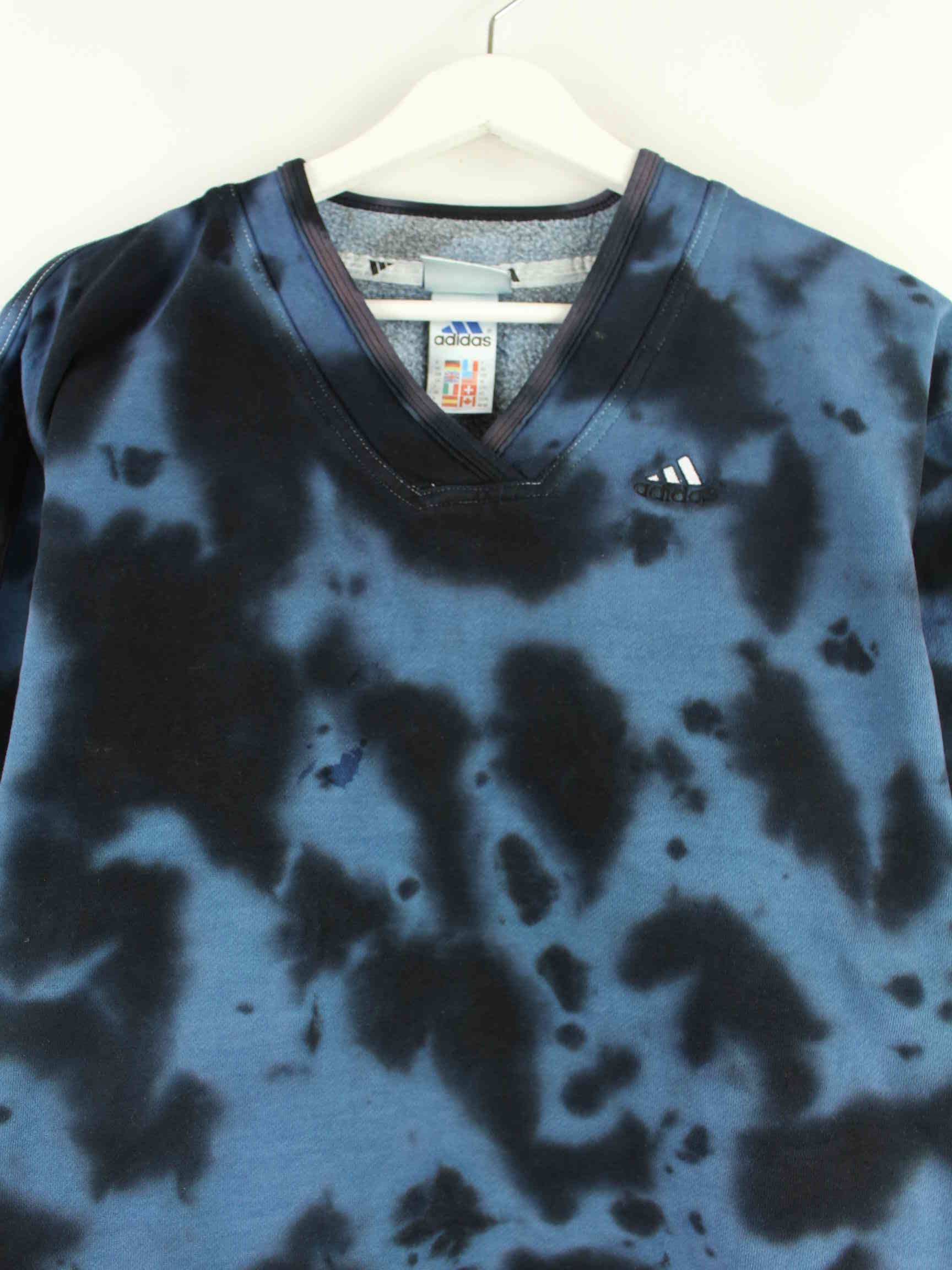 Adidas Damen 90s Vintage V-Neck Tie Dye Sweater Blau XS (detail image 1)