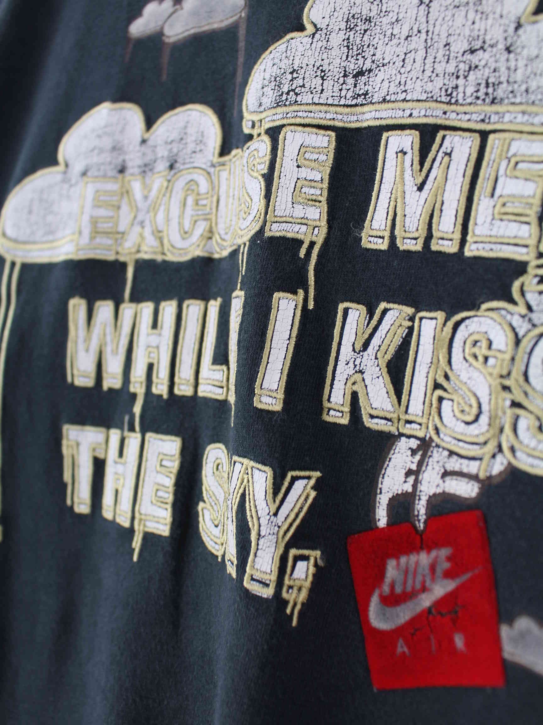 Nike 00s Kiss The Sky Embroidered T-Shirt Schwarz L (detail image 5)