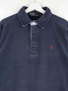 Ralph Lauren 90s Vintage Langarm Polo Blau L (detail image 1)