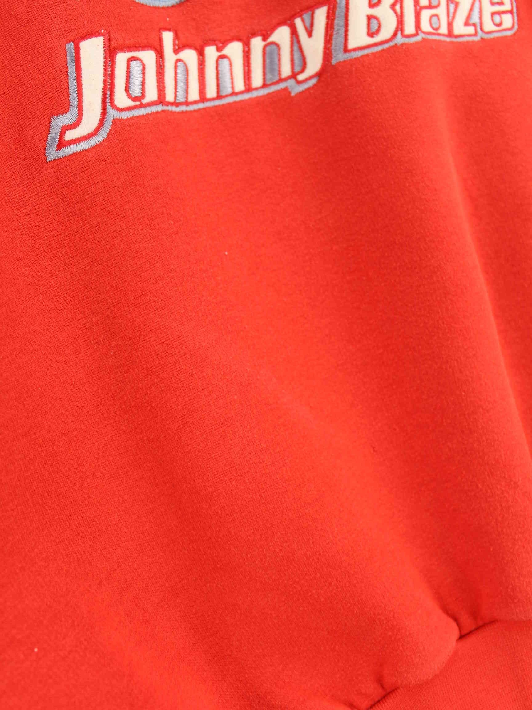 Johnny Blaze 90s Vintage Embroidered Sweater Rot XXL (detail image 3)