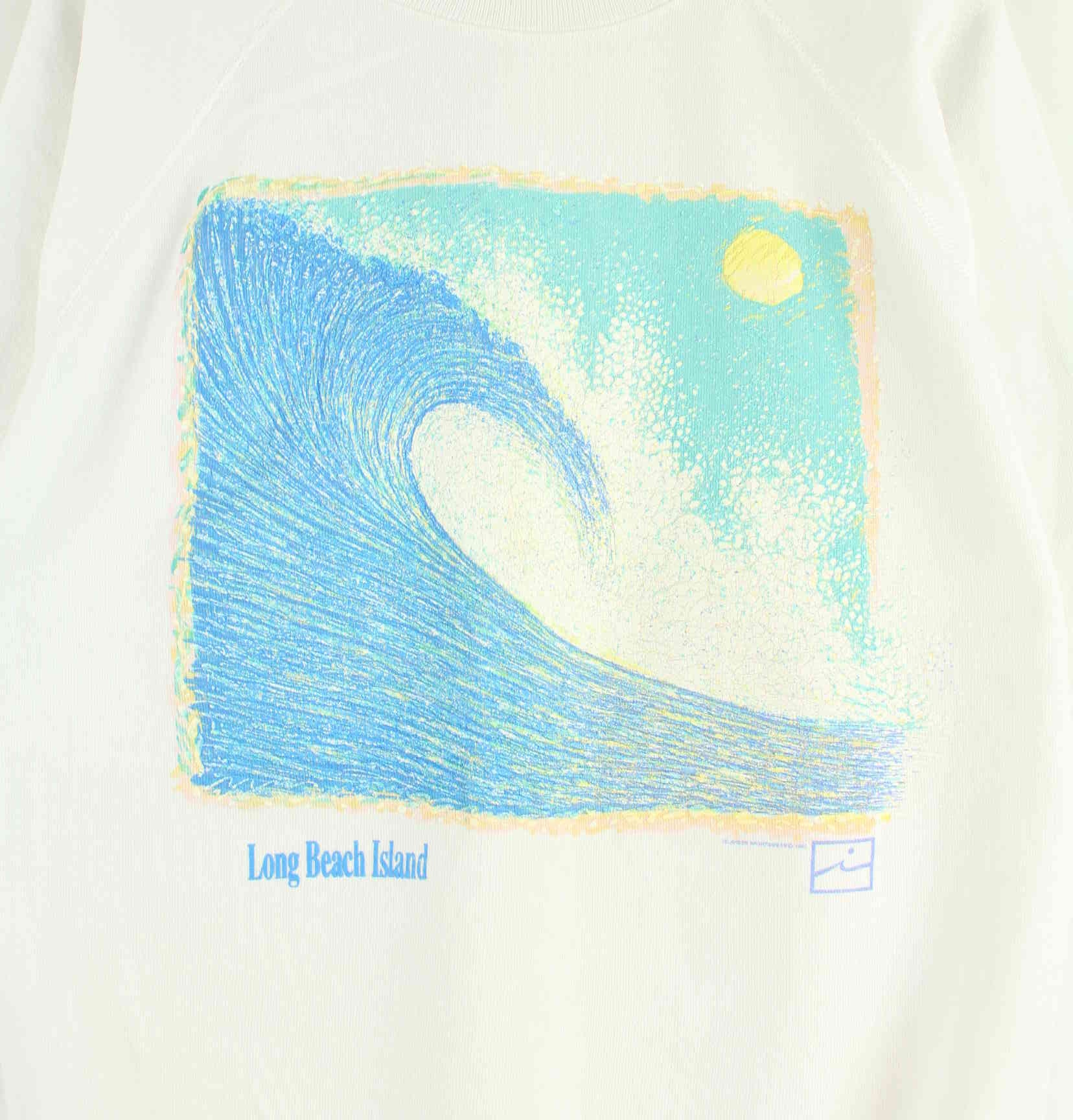 Hanes Vintage 1990 Long Beach Island Sweater Weiß L (detail image 1)