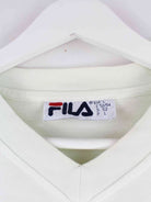 Fila 90s Vintage Embroidered V-Neck T-Shirt Weiß XL (detail image 2)