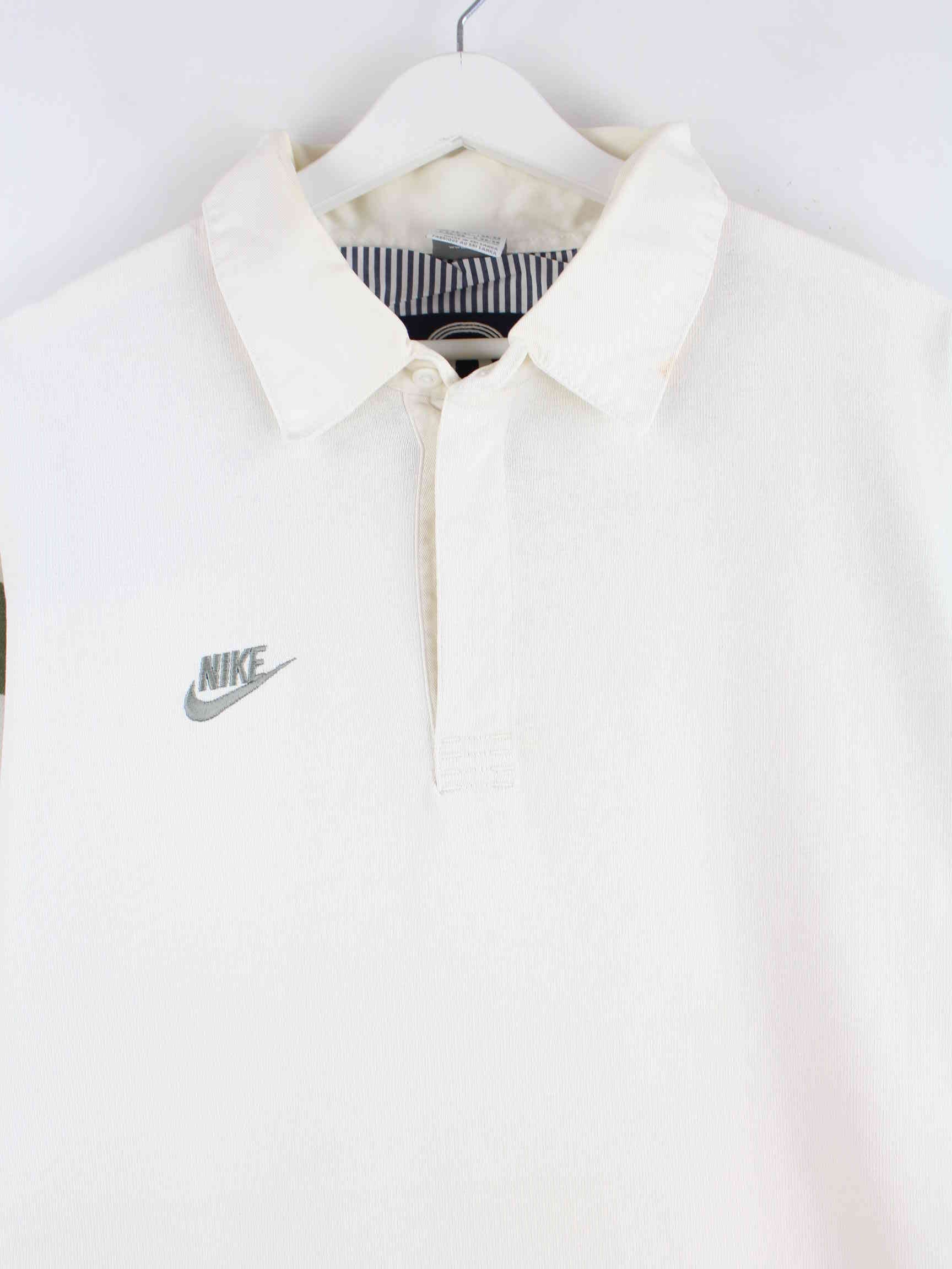 Nike 00s Eugene USA Embroidered Langarm Polo Weiß XL (detail image 1)