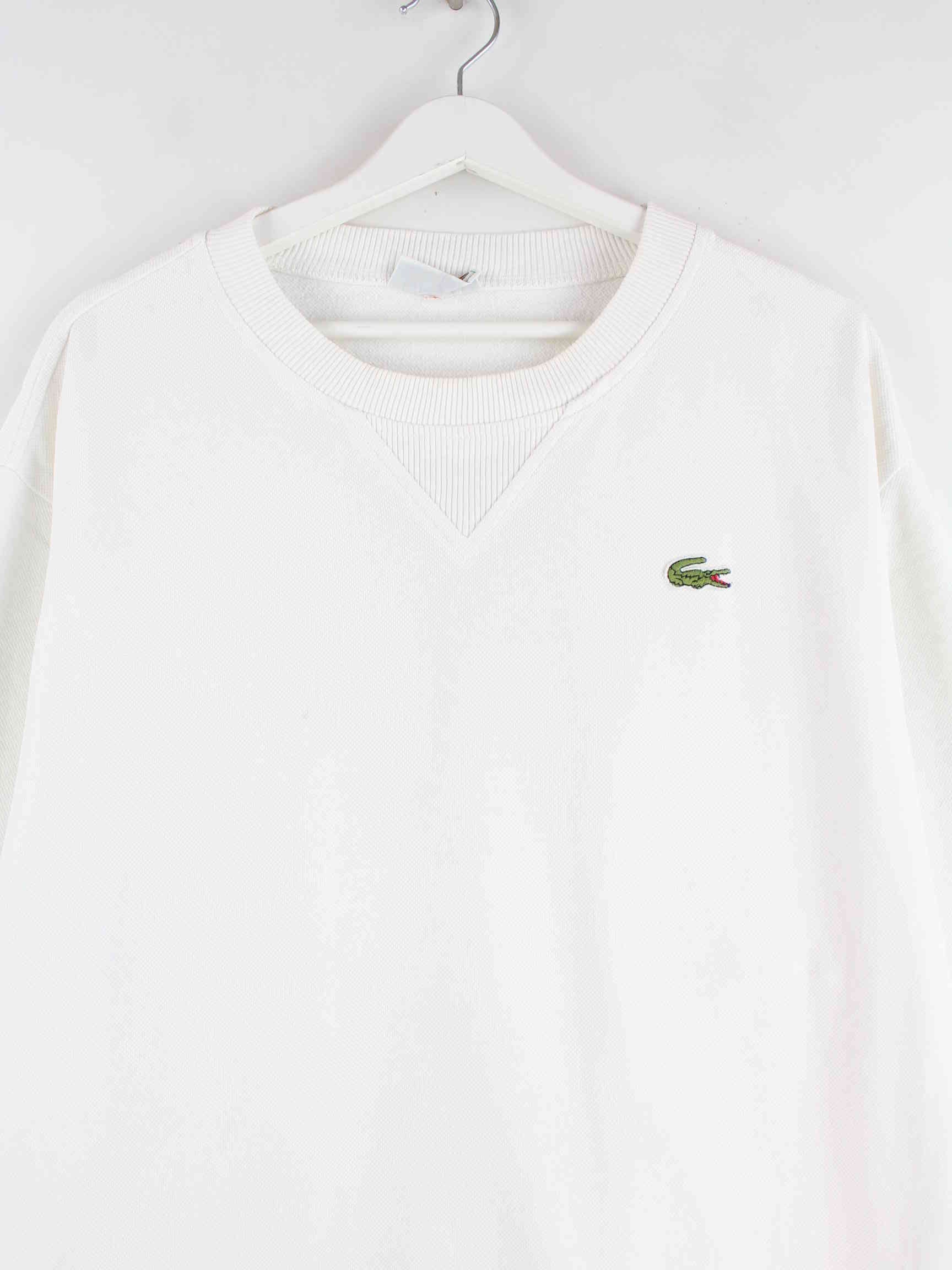 Lacoste 90s Vintage Basic Sweater Weiß L (detail image 1)