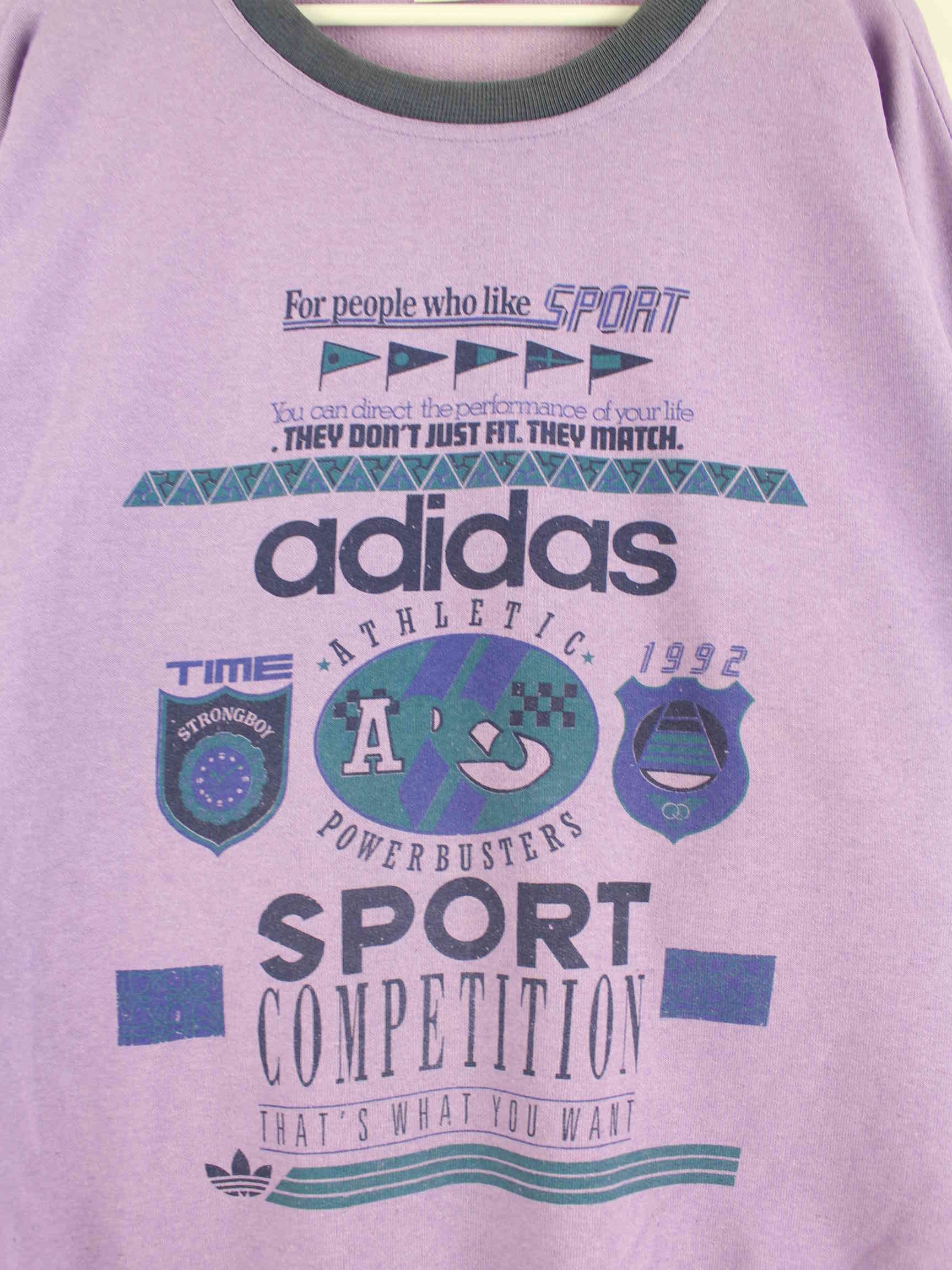 Adidas 80s Vintage Print Sweater Lila 3XL (detail image 1)