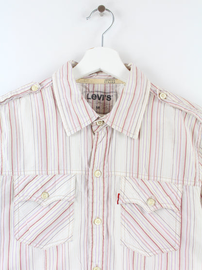 Levi's Short Sleeve Shirt White Striped M