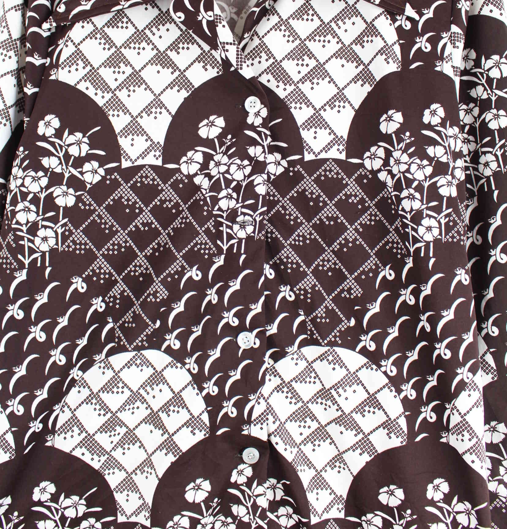 Vintage Damen Pattern Hemd Braun L (detail image 1)