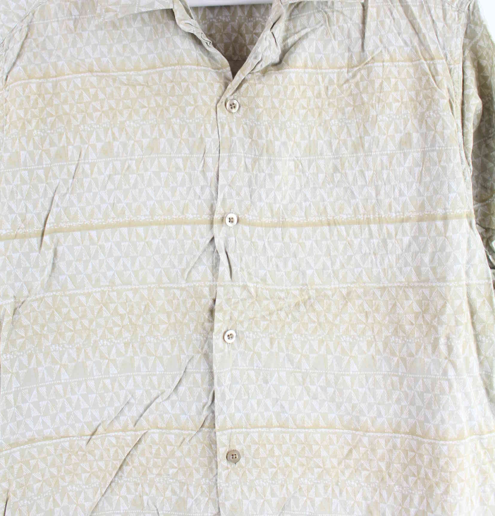 Vintage Pattern Kurzarm Hemd Beige M (detail image 1)