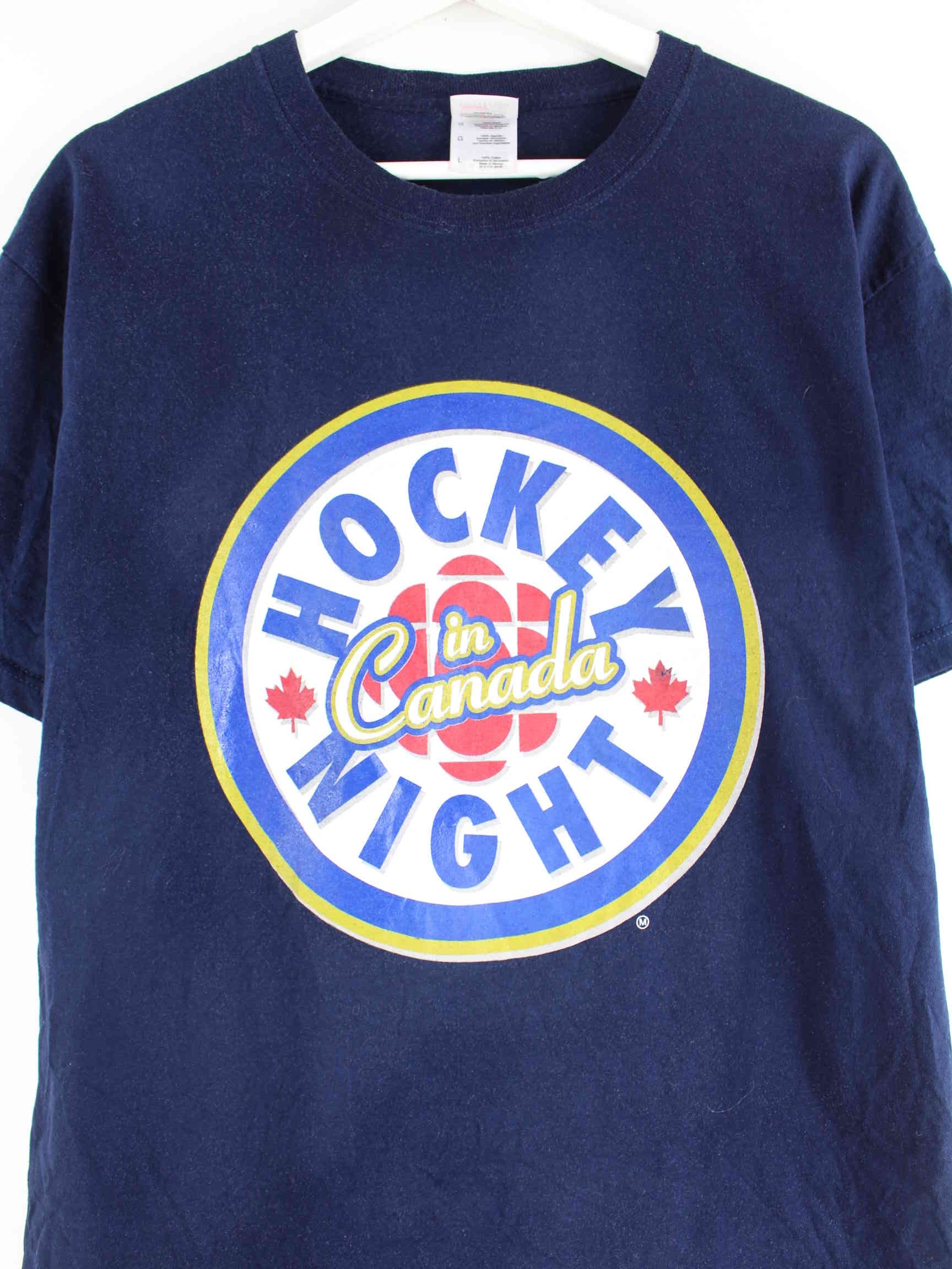 Fruit of the Loom Canada Hockey Print T-Shirt Blau L (detail image 1)
