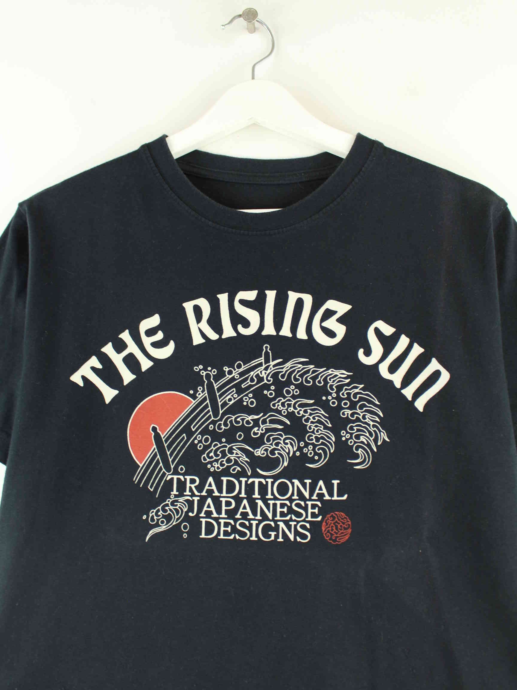 Vintage The Rising Sun Print T-Shirt Schwarz S (detail image 1)
