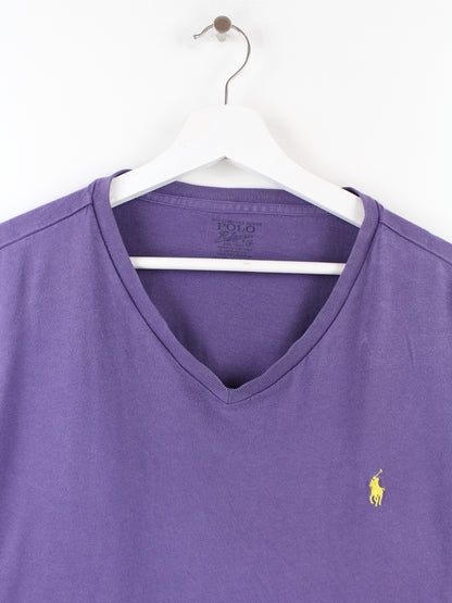 Ralph Lauren V-Neck Basic T-Shirt Purple XL