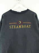 Vintage 90s Steamboat Embroidered Sweater Grau M (detail image 1)