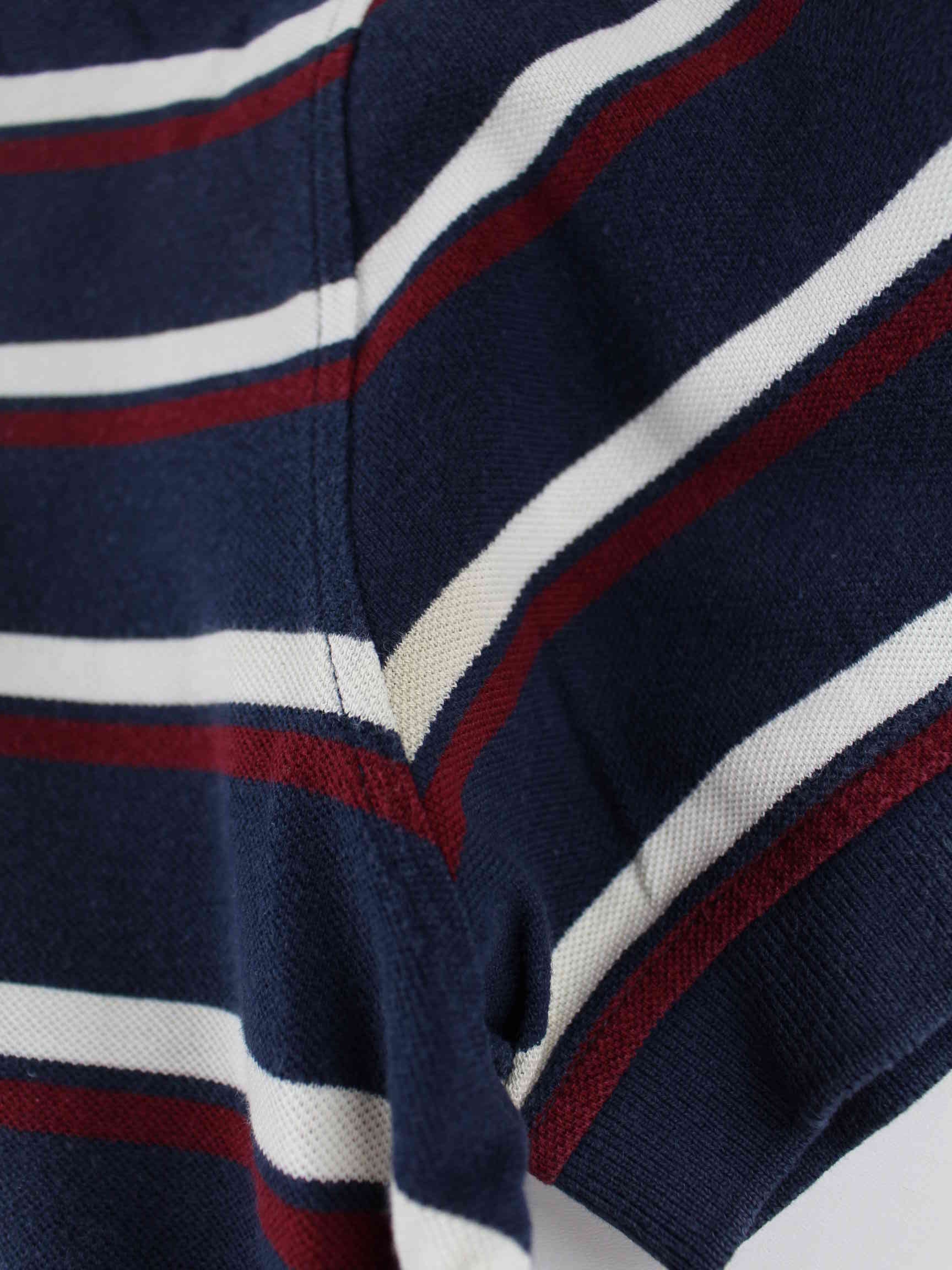 Tommy Hilfiger 00s Striped Custom Fit Polo Blau M (detail image 5)