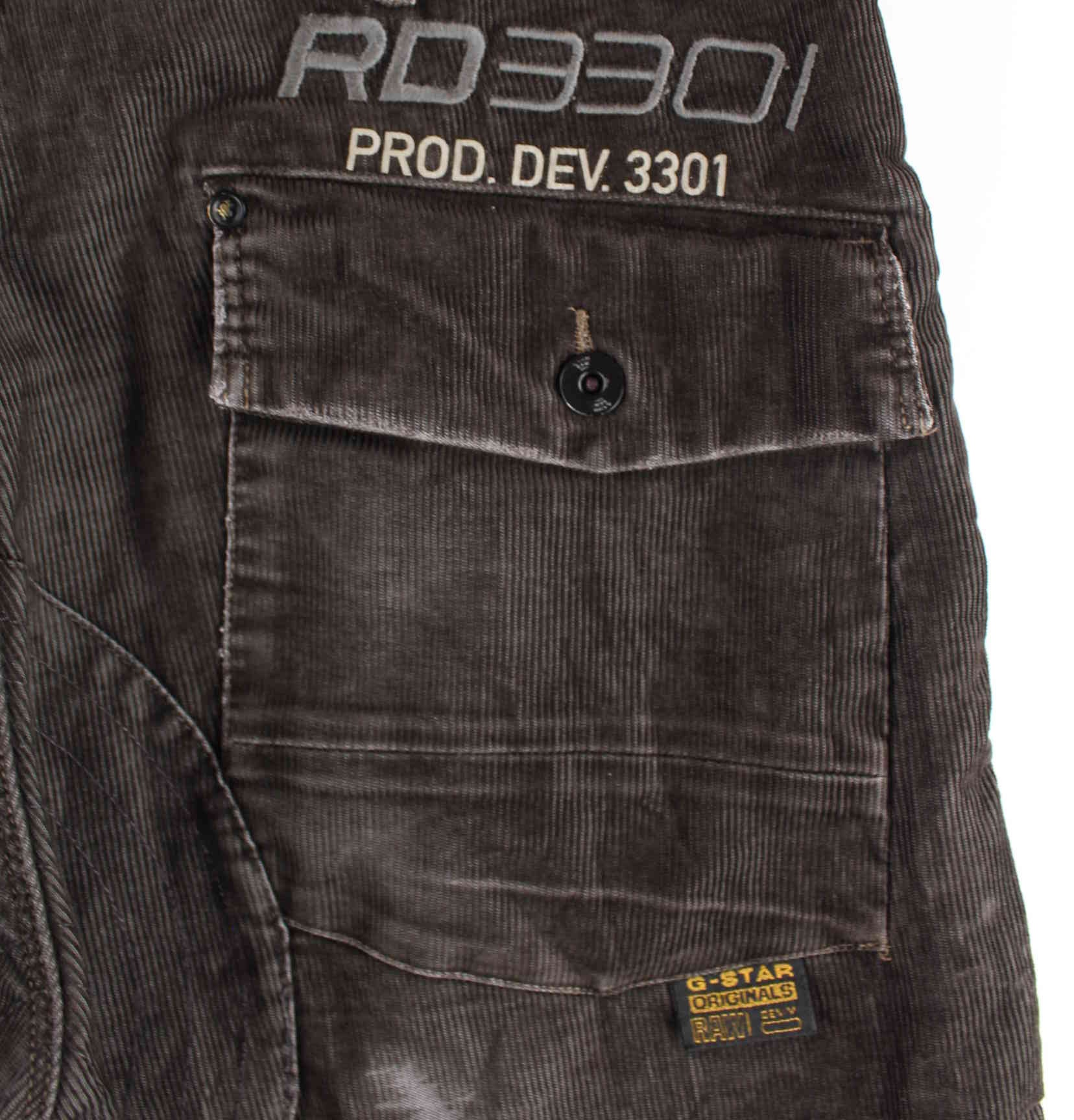 G-Star Cord Embroidered Workwear Hose Braun  (detail image 1)