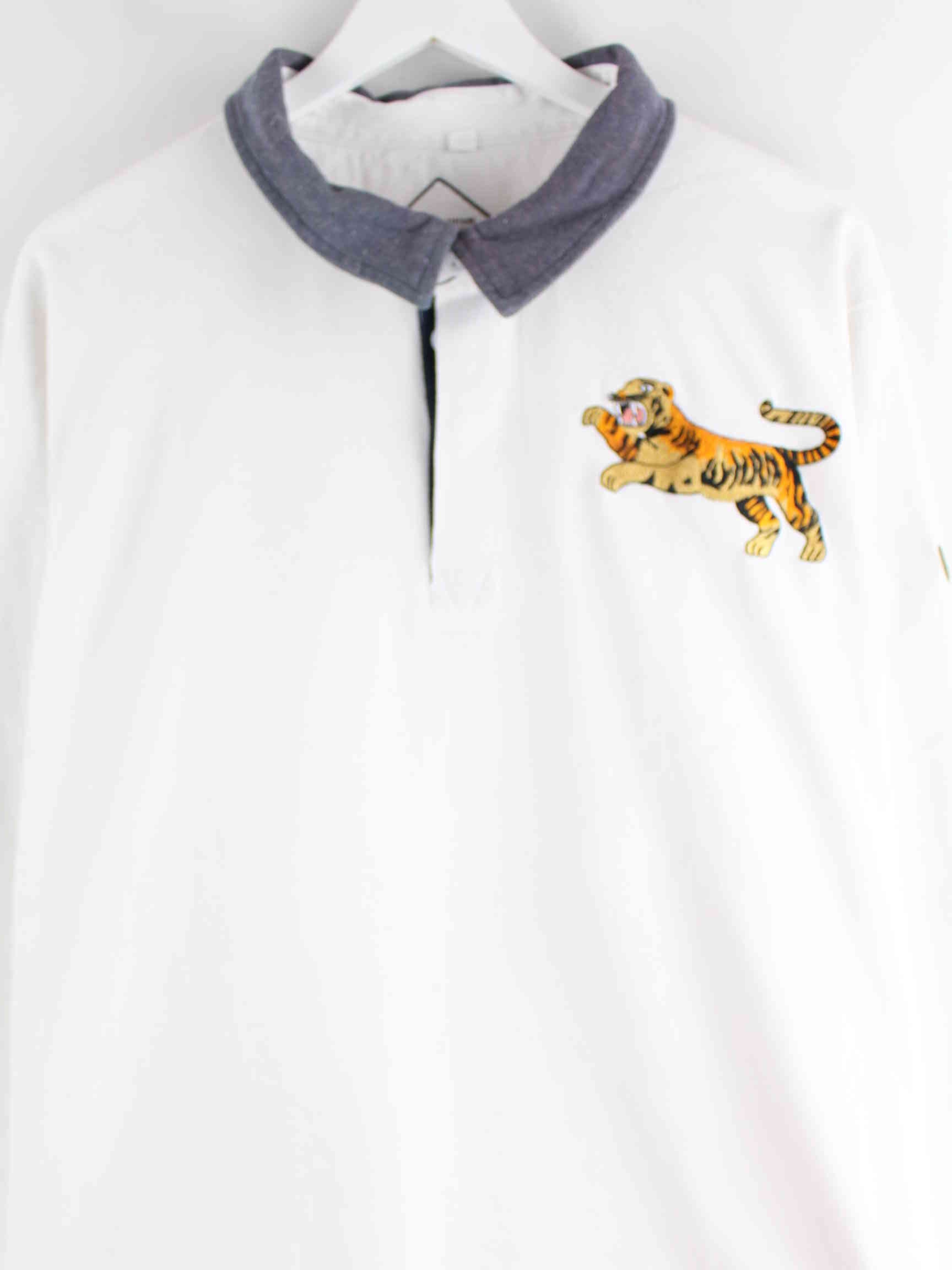 Vintage Tiger Embroidered Polo Sweater Weiß XXL (detail image 1)