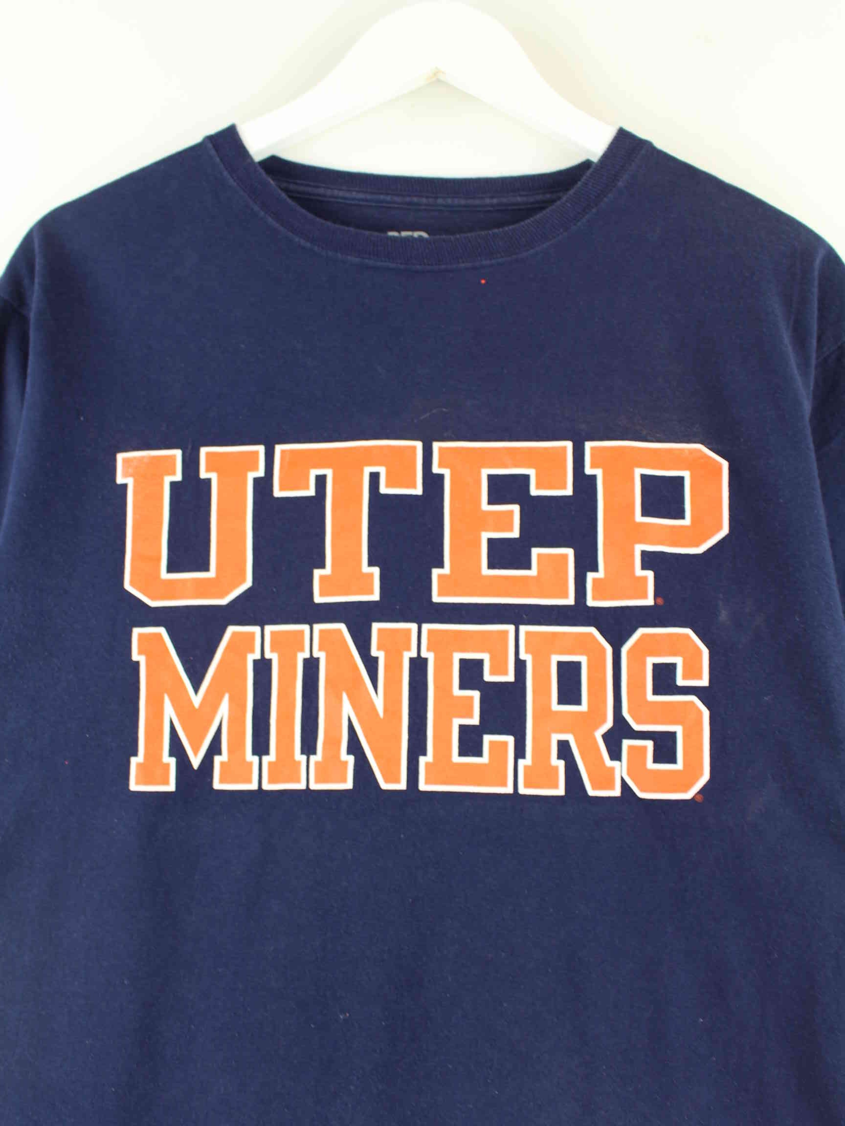 Vintage Utep Miners Print T-Shirt Blau M (detail image 1)