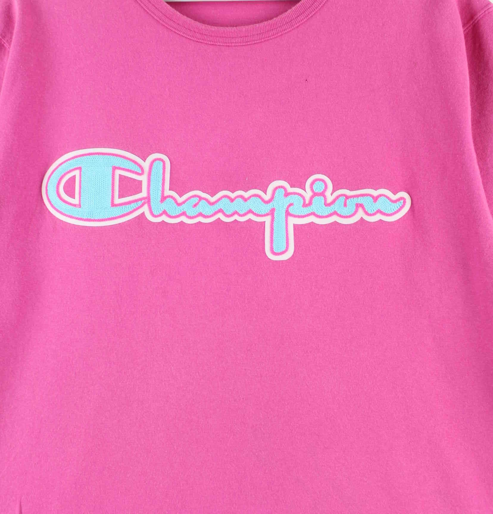 Champion y2k Embroidered Heavy T-Shirt Pink L (detail image 1)