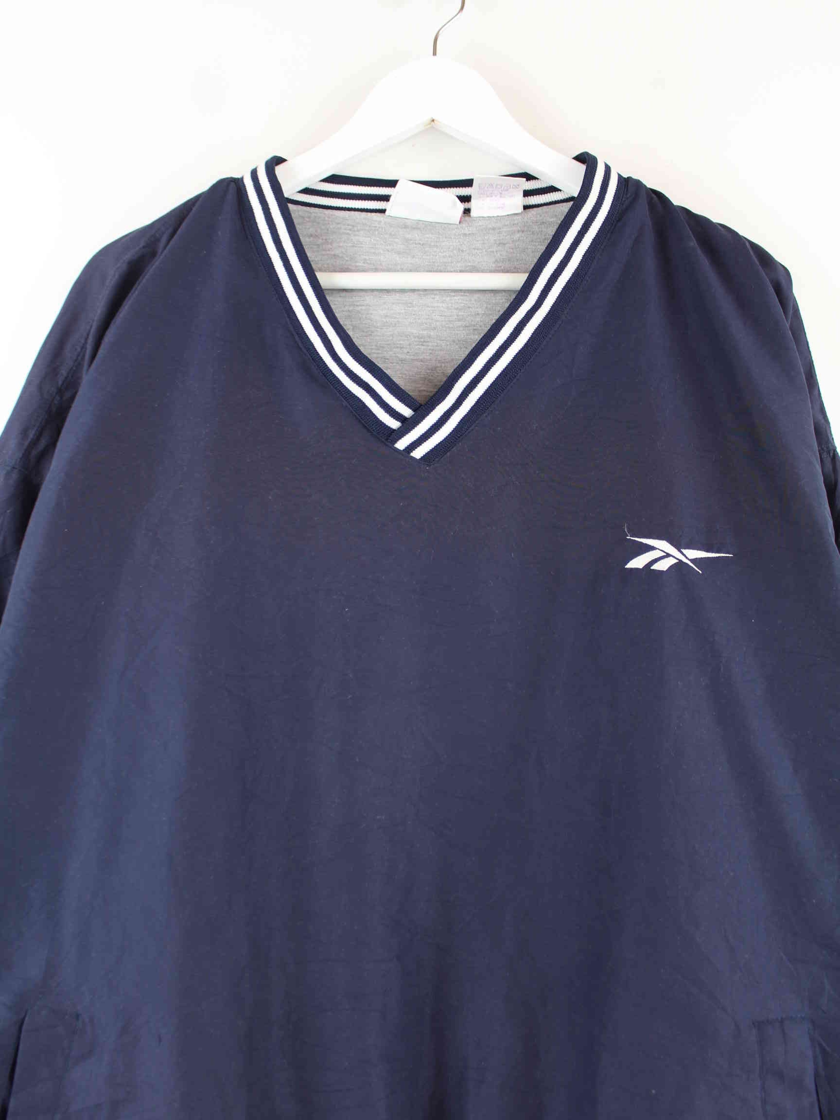 Reebok 90s Vintage V-Neck Track Top Sweater Blau XL (detail image 1)