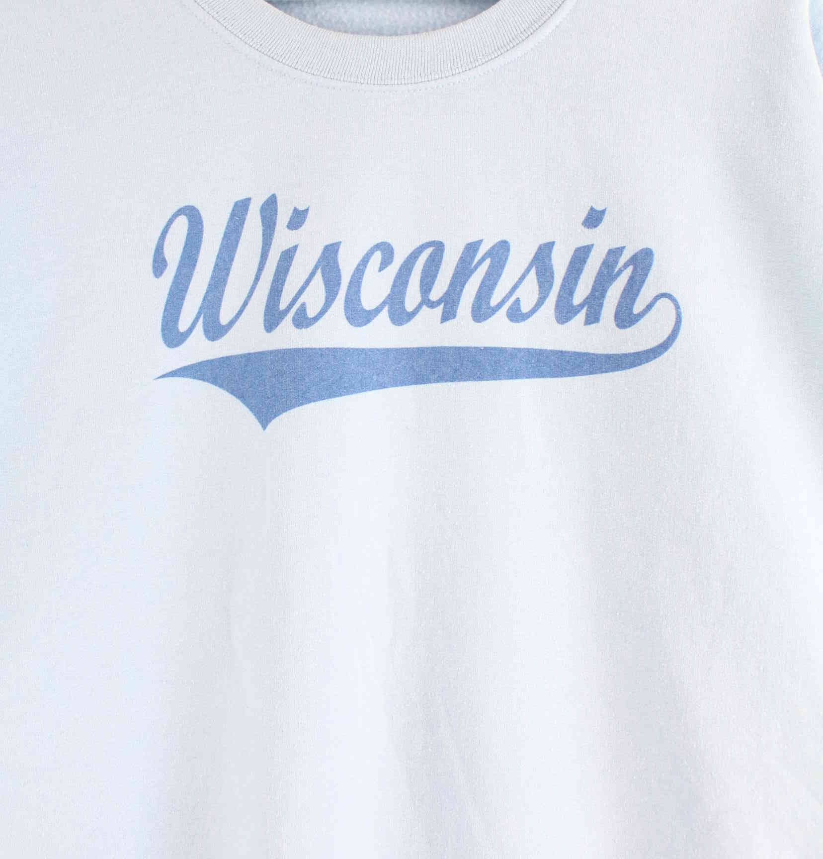 Gildan Wisconsin Print Sweater Blau 3XL (detail image 1)