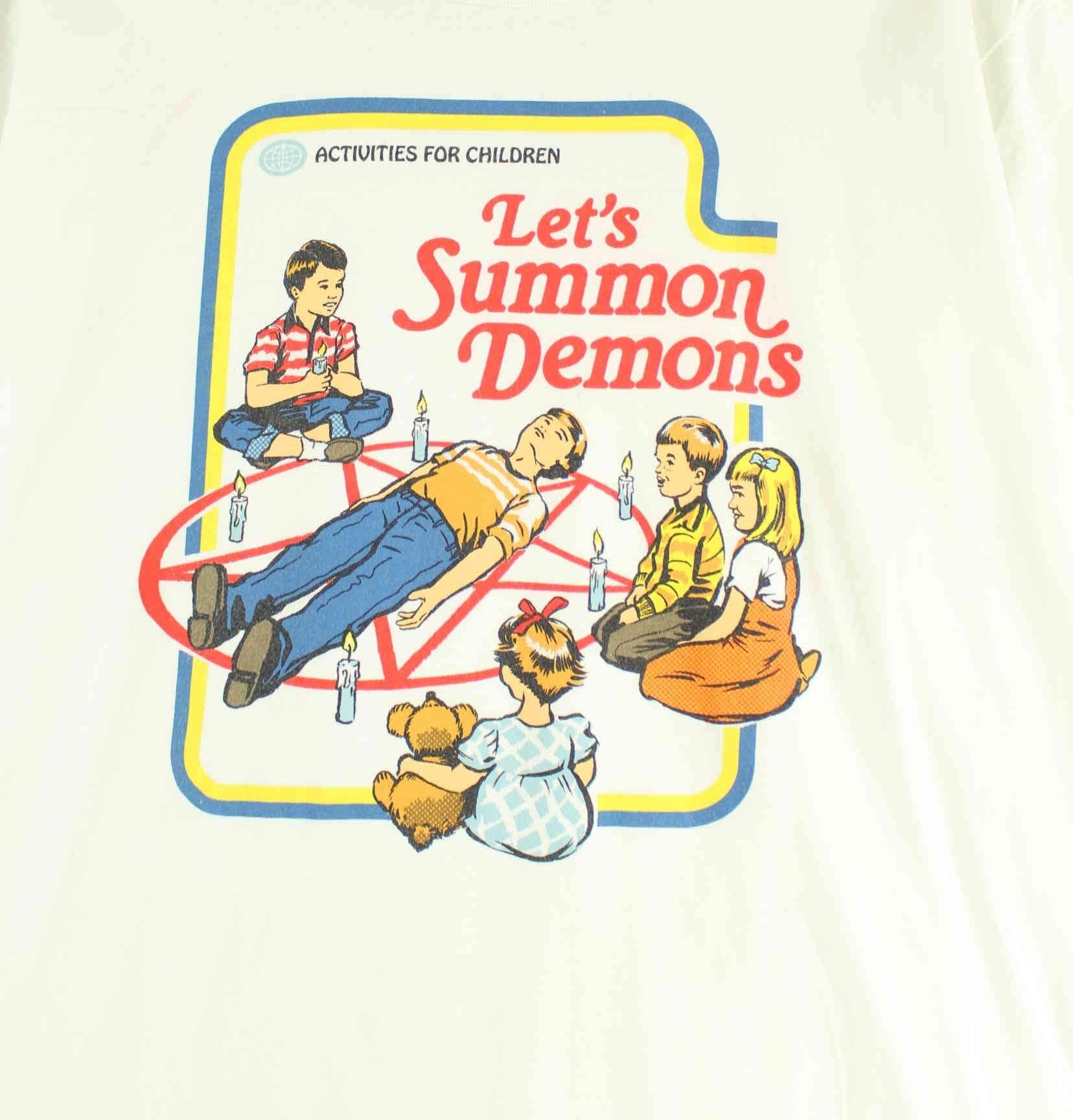 Steven Rhodes Children Activities Let's Summon Demons Print T-Shirt Weiß XL (detail image 1)