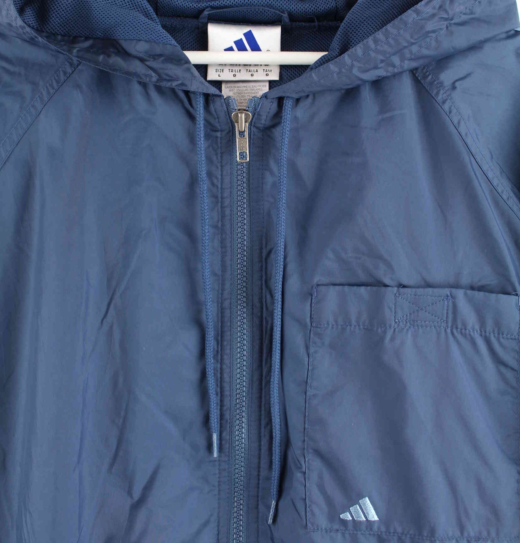 Adidas 90s Vintage Big Logo Jacke Blau L (detail image 1)