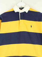 Ralph Lauren 90s Vintage Striped Long Sleeve Polo Gelb S (detail image 1)