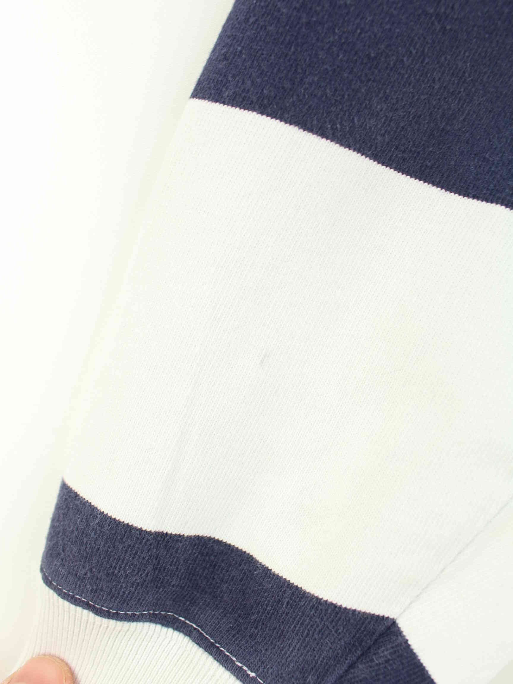 Ralph Lauren 90s Vintage Striped Long Sleeve Polo Weiß M (detail image 3)