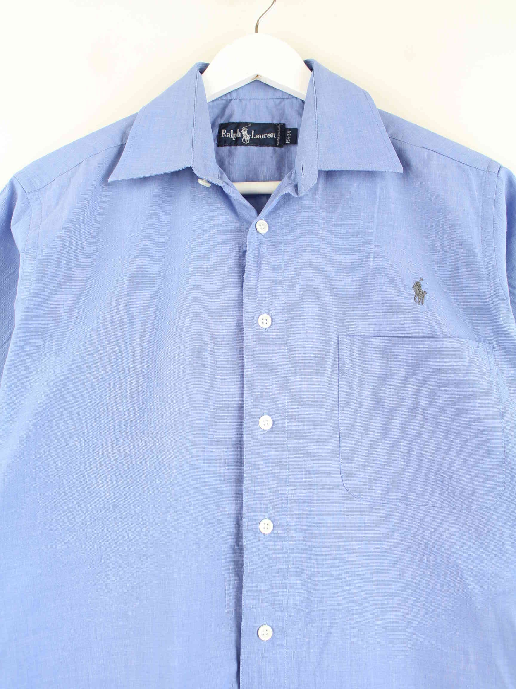 Ralph Lauren 90s Vintage Kurzarm Hemd Blau L (detail image 1)