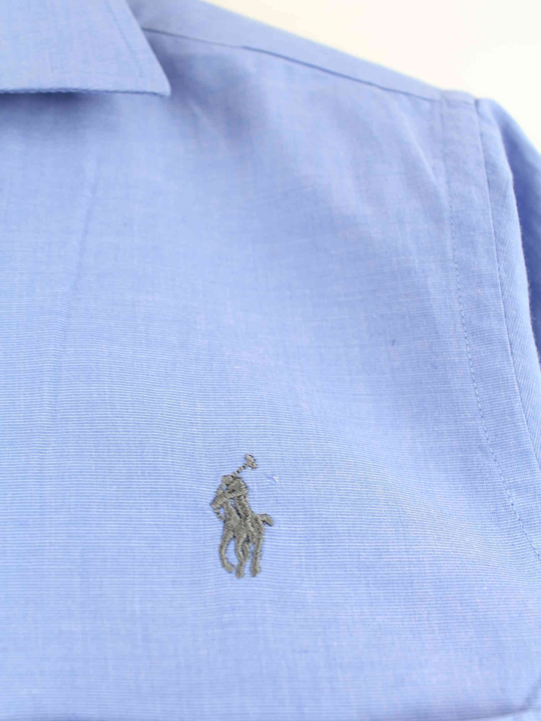 Ralph Lauren 90s Vintage Kurzarm Hemd Blau L (detail image 2)