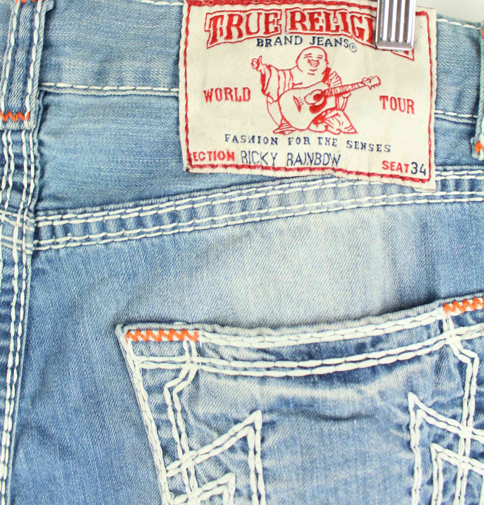 True Religion y2k Ricky Rainbow Jeans Blau W34 L34 (detail image 2)