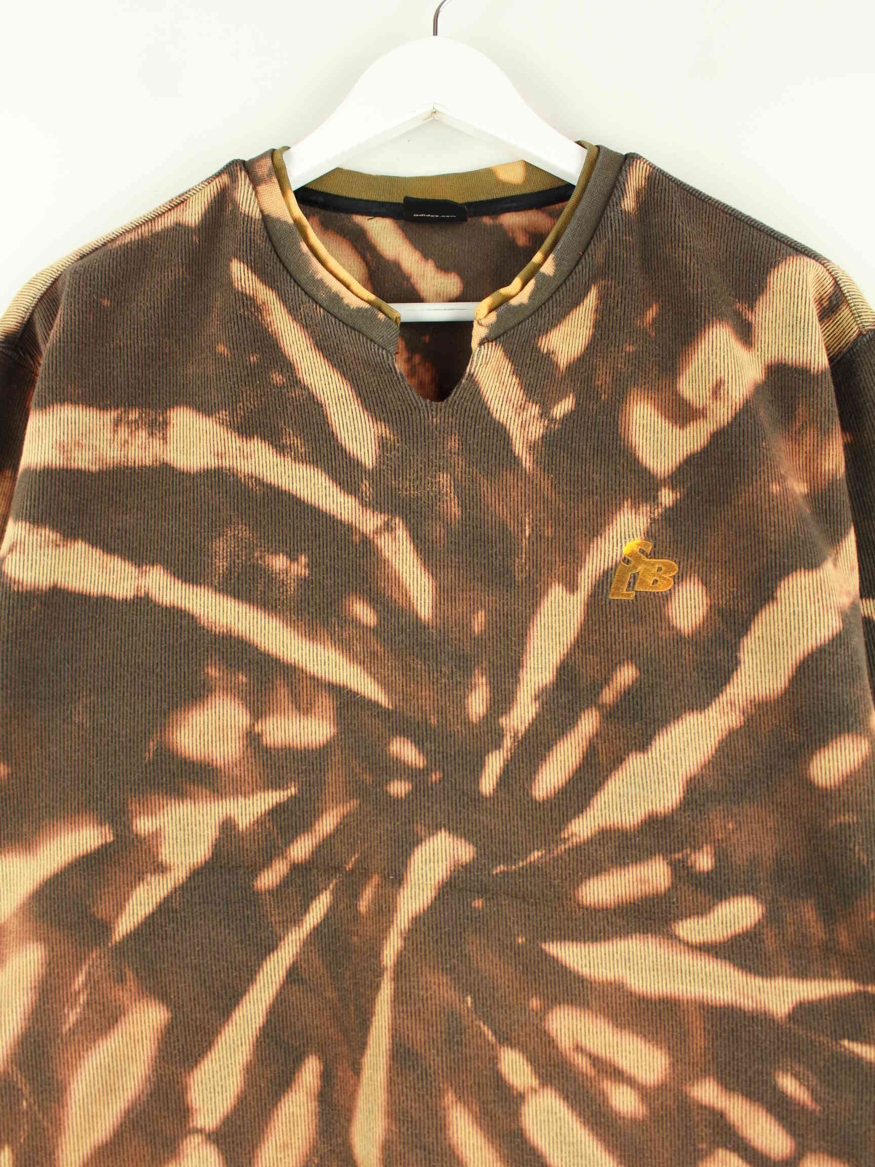 Adidas Embroidered Ripped Tie Dye Sweater Braun M (detail image 1)