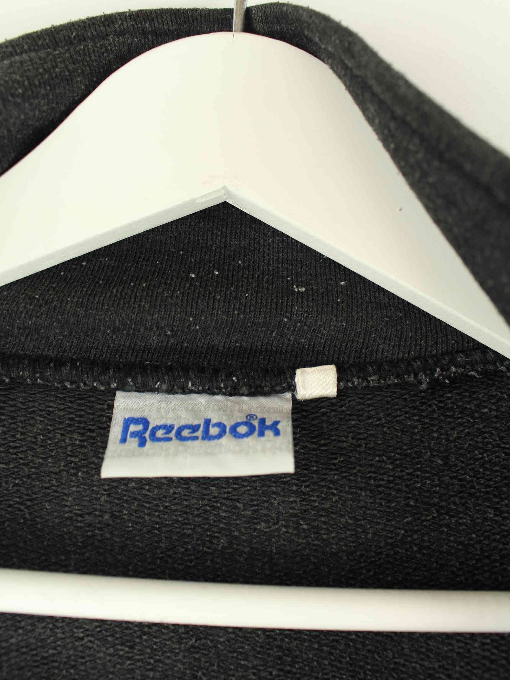 Reebok 90s Vintage Embroidered Half Zip Sweater Schwarz L (detail image 2)