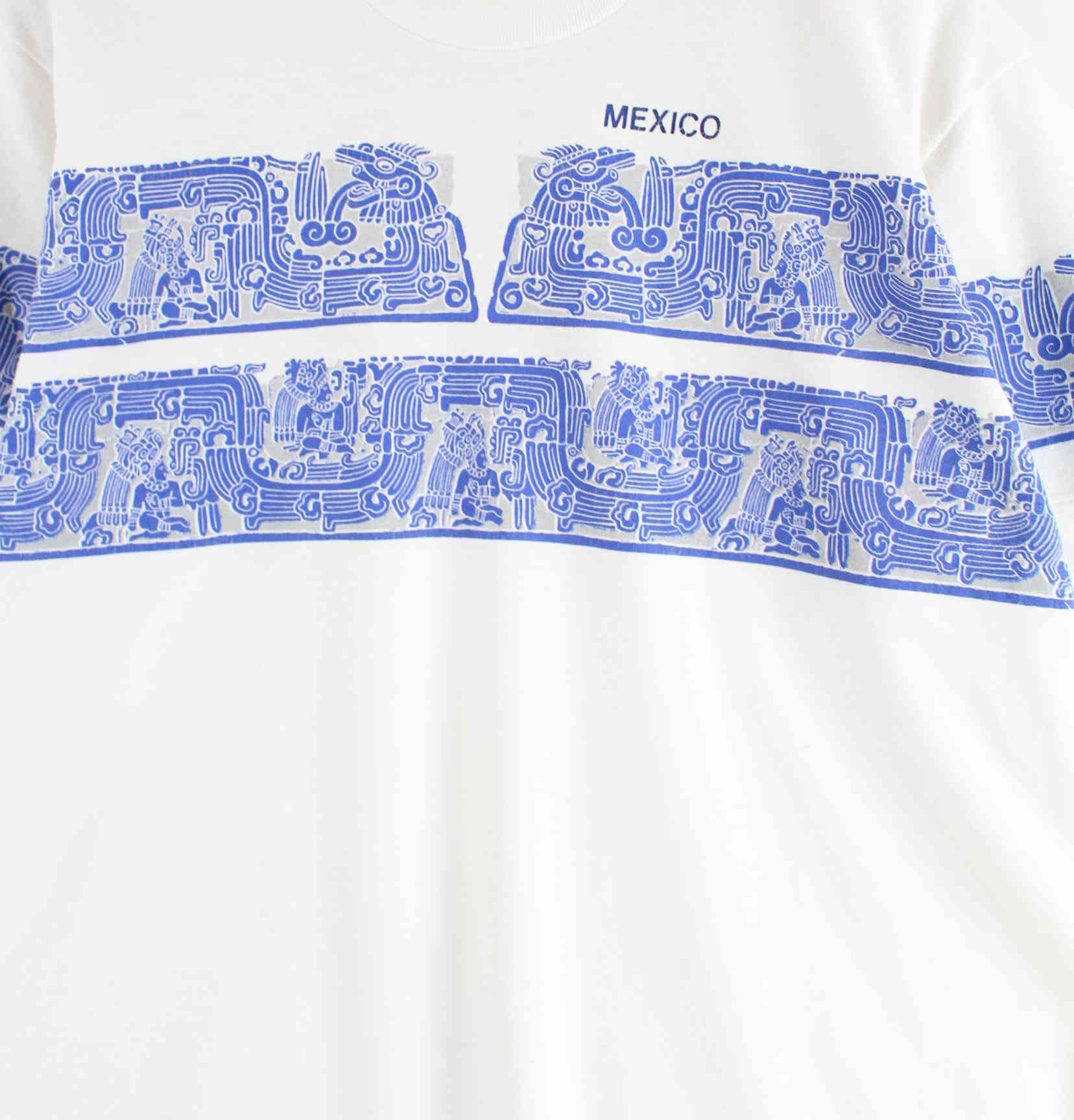 Vintage 90s Mexico Print Single Stitched T-Shirt Weiß S (detail image 1)