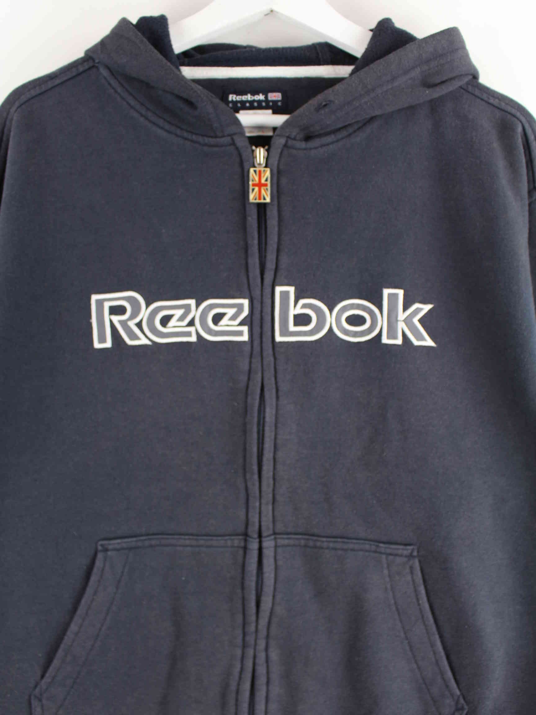 Reebok Embroidered Zip Hoodie Blau M (detail image 1)