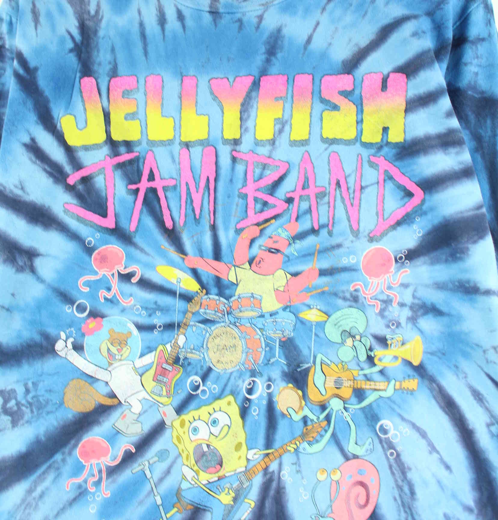 Vintage Spongebob Jellyfish Jam Band Print Sweatshirt Blau S (detail image 1)