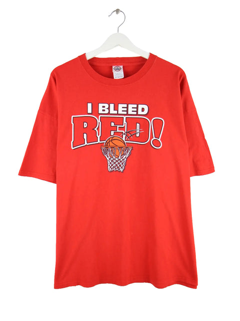 Delta I Bleed Red Basketball Print T-Shirt Rot XXL