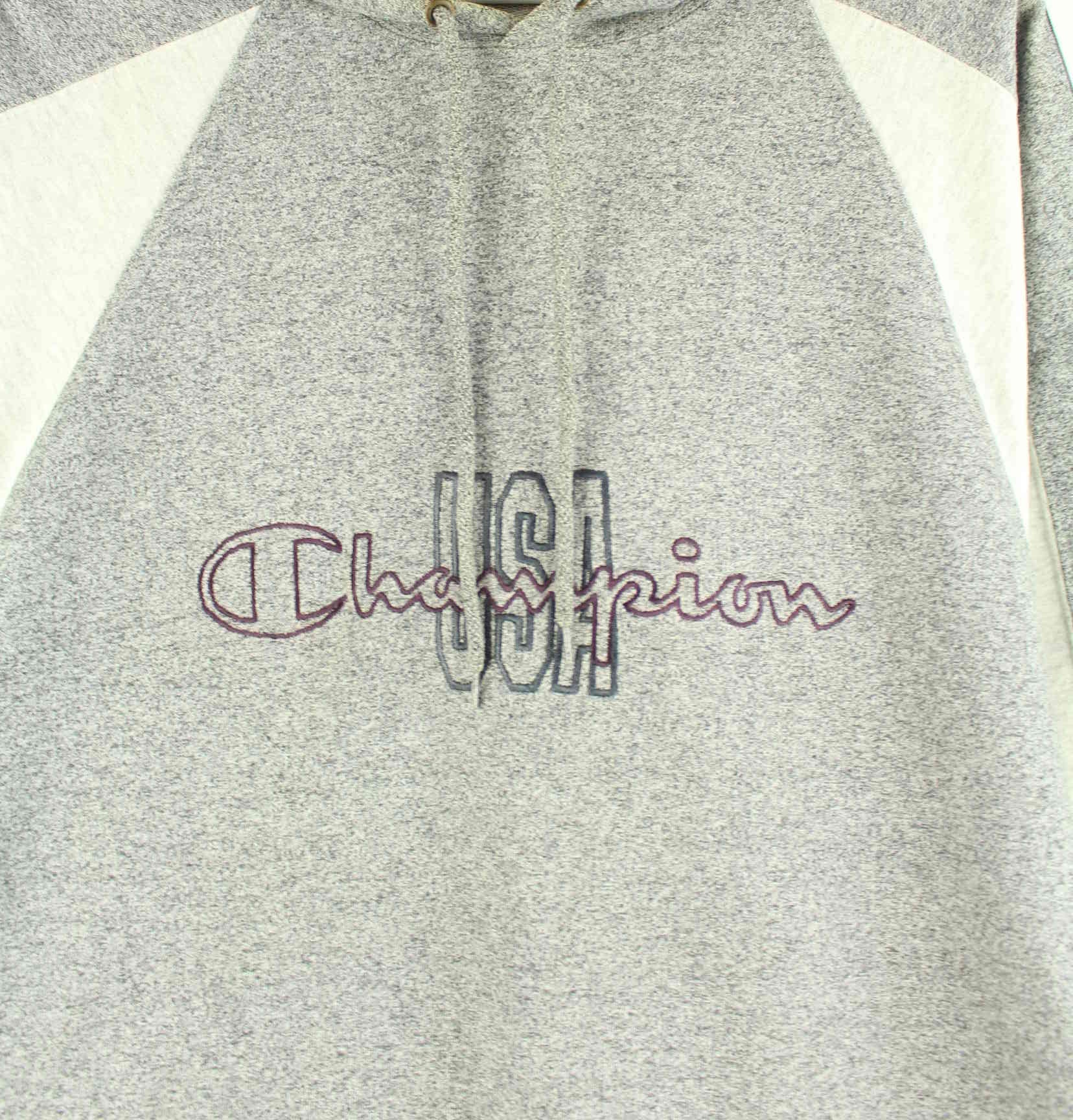 Champion 00s USA Embroidered Hoodie Grau XXL (detail image 1)