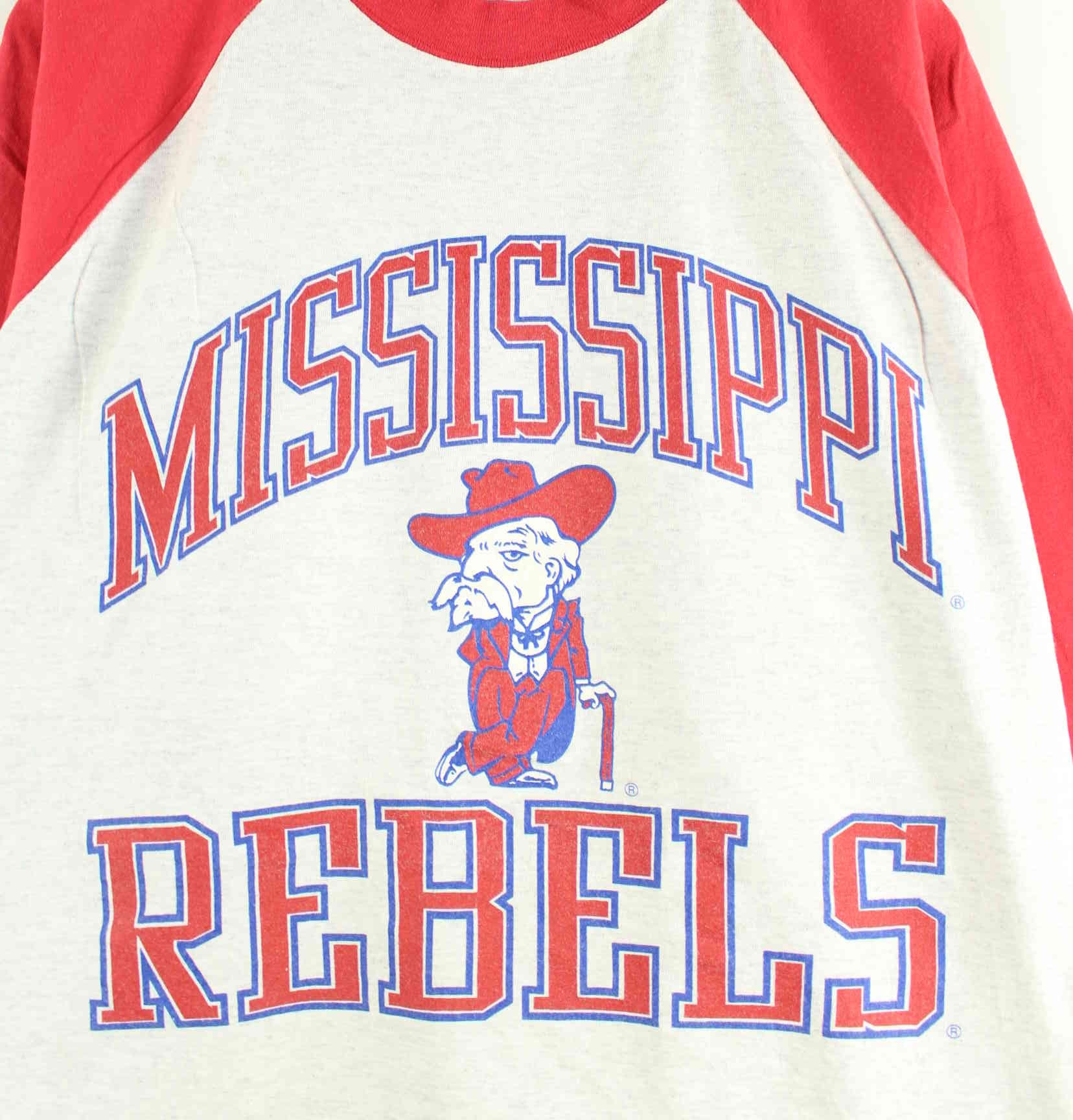 Logo 7 90s Vintage Mississippi Rebbels Print Half Sleeve Sweatshirt Grau XL (detail image 1)