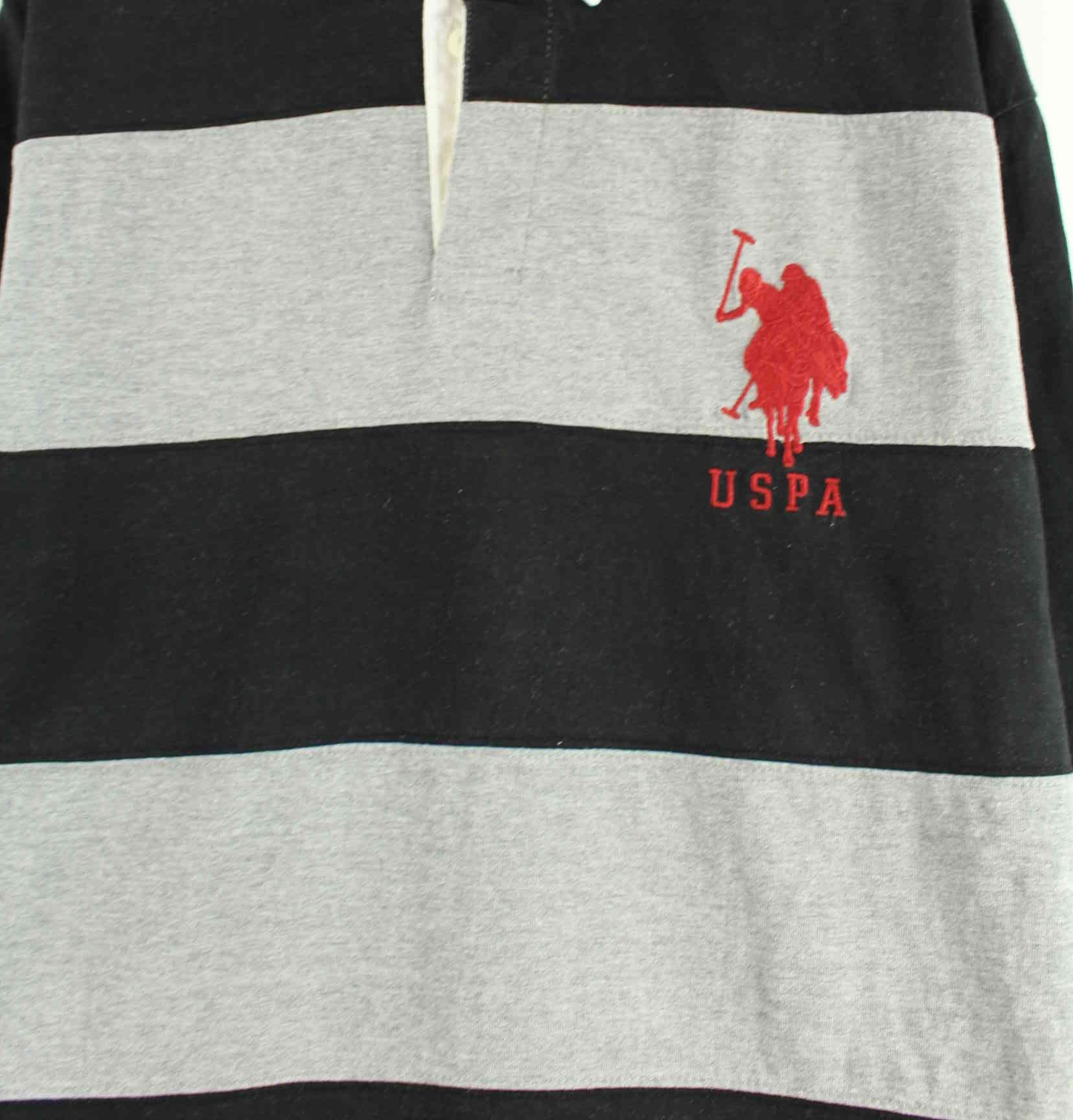 U.S. Polo ASSN. 00s Striped Langarm Polo Schwarz L (detail image 1)