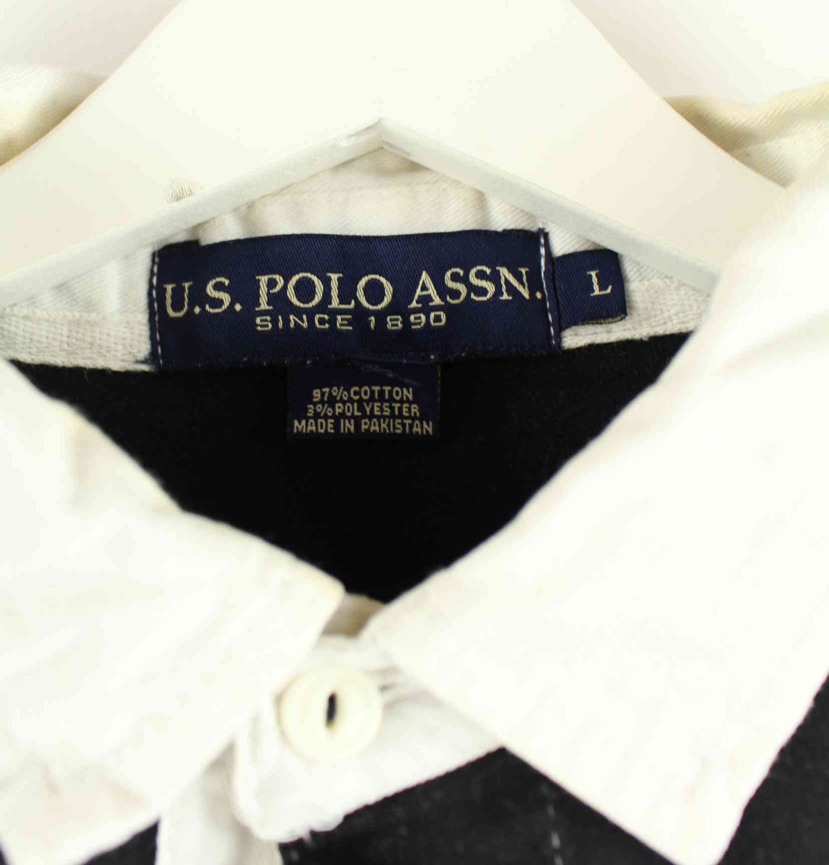 U.S. Polo ASSN. 00s Striped Langarm Polo Schwarz L (detail image 2)