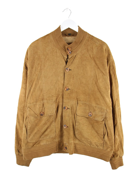 Vintage Suede Leder Jacke Braun M