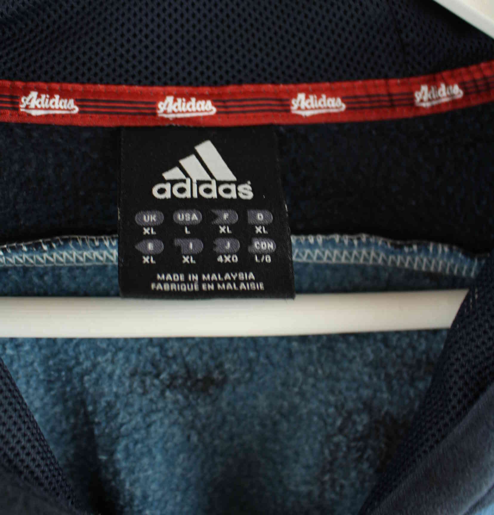 Adidas y2k Embroidered Tie Dye Zip Hoodie Blau XL (detail image 4)