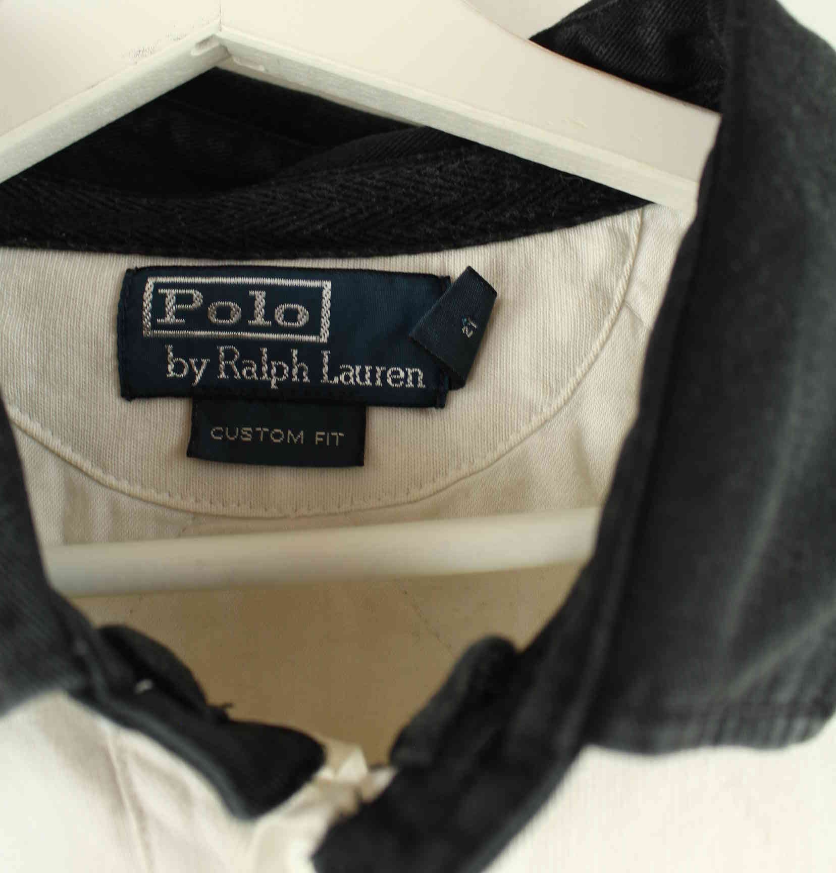 Ralph Lauren 90s Vintage Black Watch Embroidered Langarm Polo Weiß L (detail image 2)