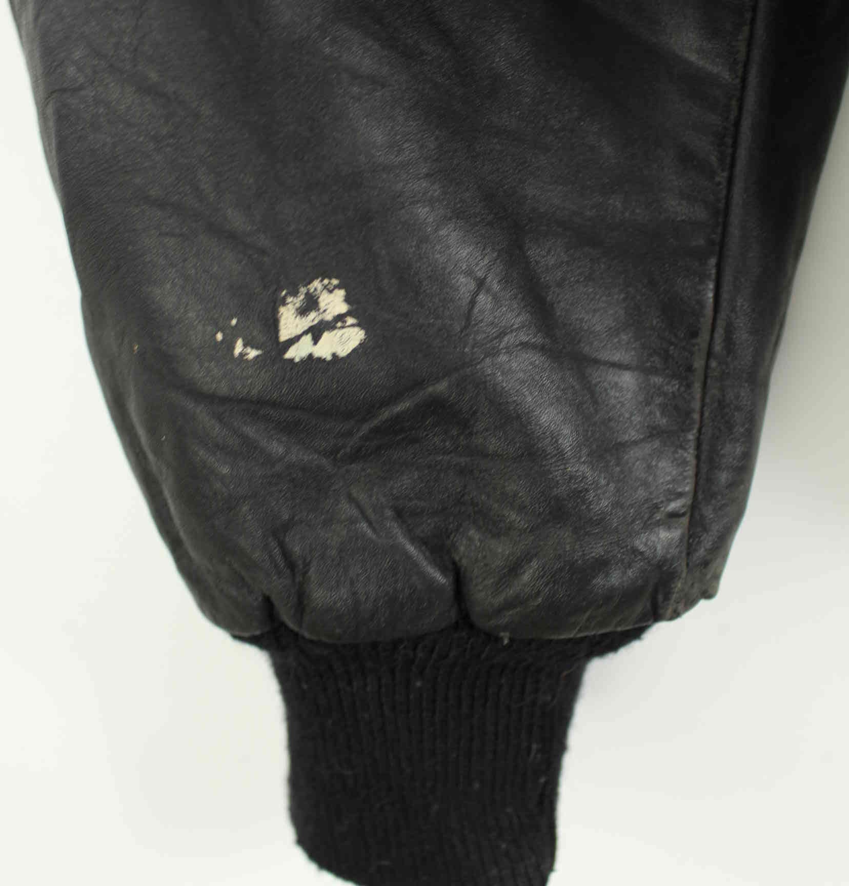 DeLONG 90s Vintage Minnesota Vikings Embroidered Leder Jacke Schwarz XL (detail image 4)