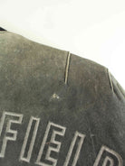 Vintage 80s Air Field Embroidered Leder Jacke Grau M (detail image 4)